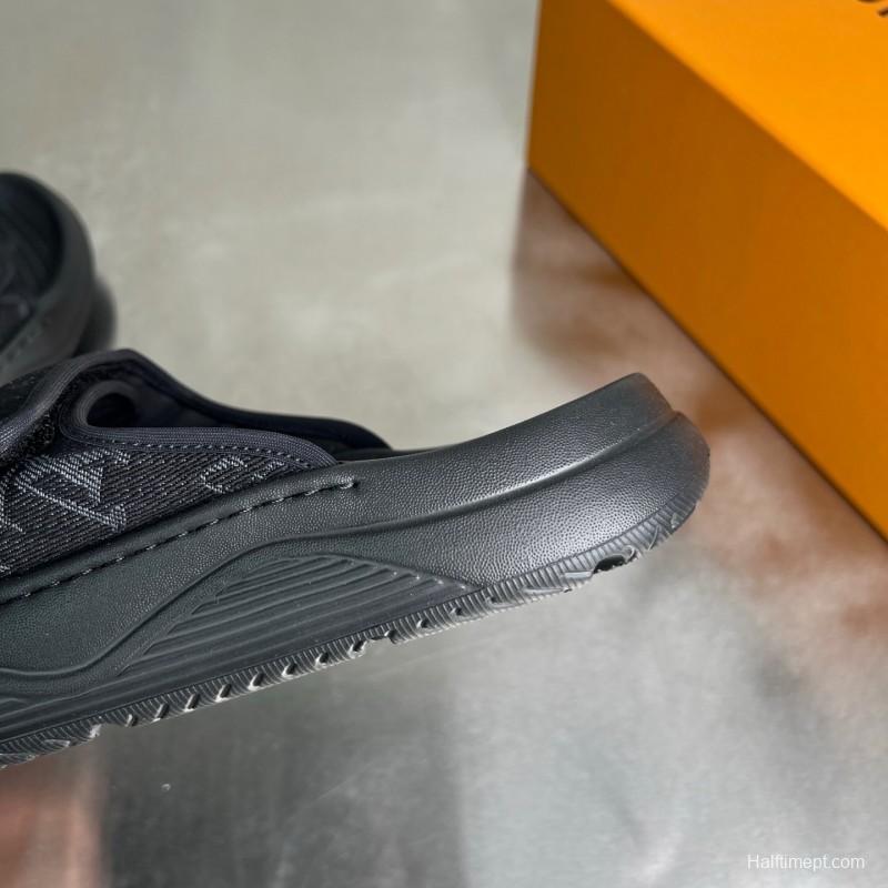 Louis Vuitton Miami Mule Slip-On Sandals with Hook and Loop Fastener - YC