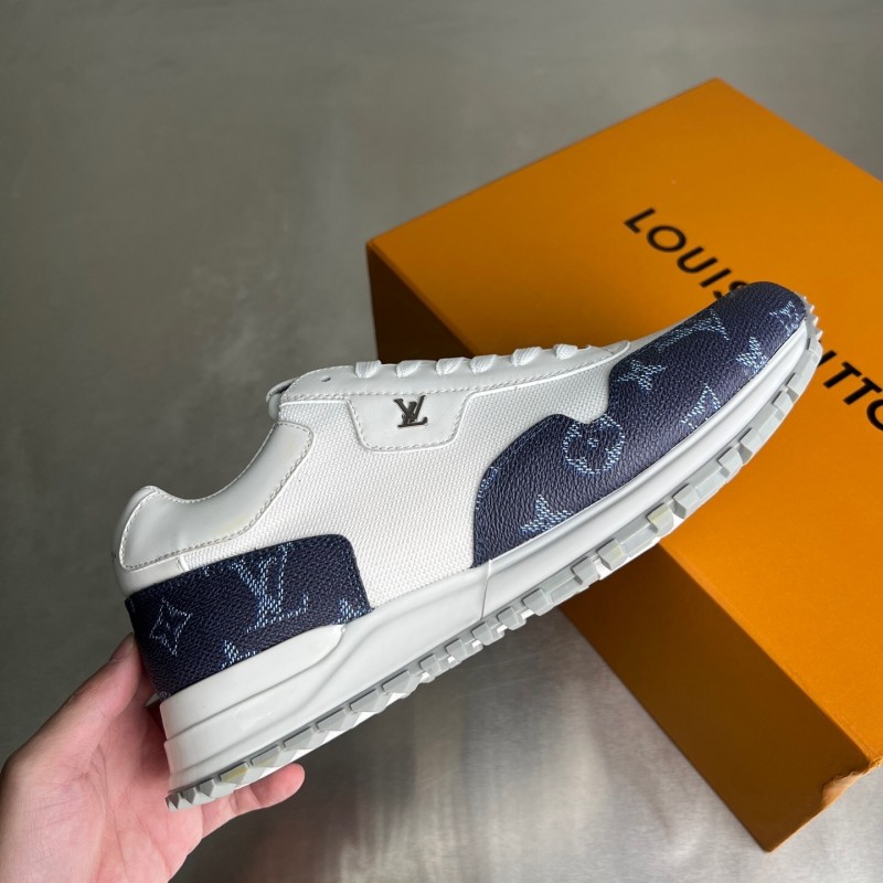 Lv Run Away Leather Round Toe Lace-Up Low Top Casual Shoes Men's - YC