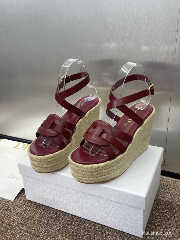 Dior D-Club Jelly Color Hollow Layered Cross Strap Platform High Heel Women Shoes - KFY00290