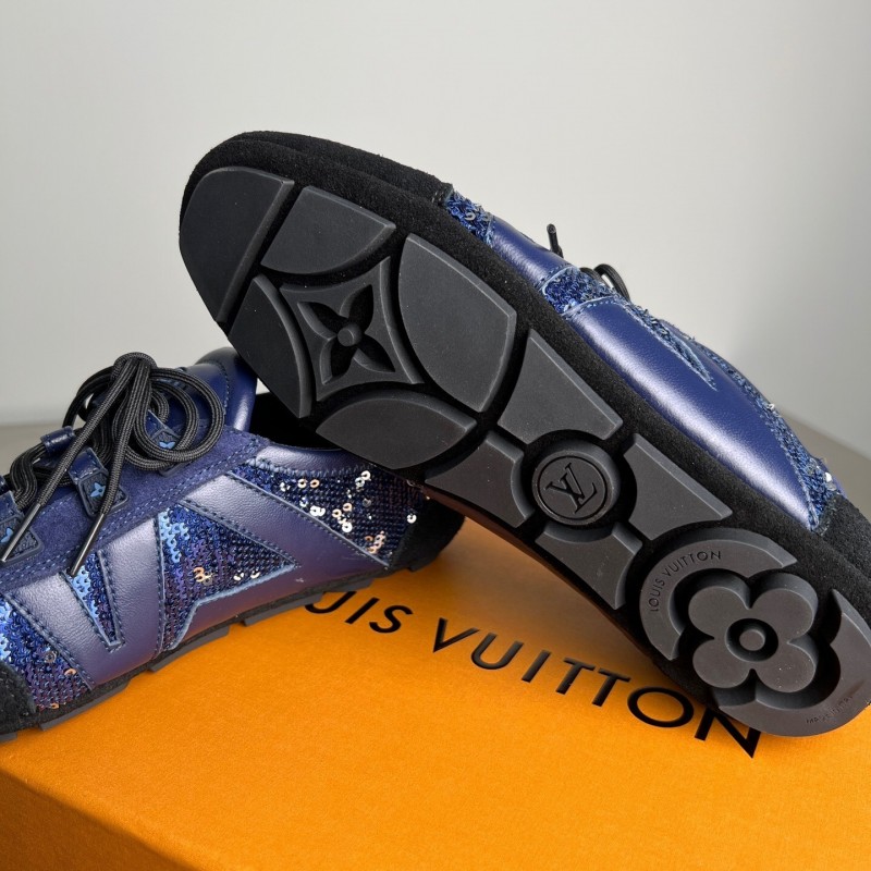 L v Sneakerina 2025/SS Ballet Round Toe Lace-Up Low Top Casual Lifestyle Shoes - YC