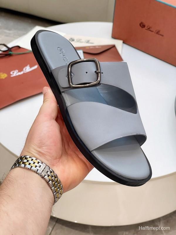 Loro Piana 2025 SS Men's Spring Summer Slippers with High-Quality Stitching and Comfortable Sole - AS00250