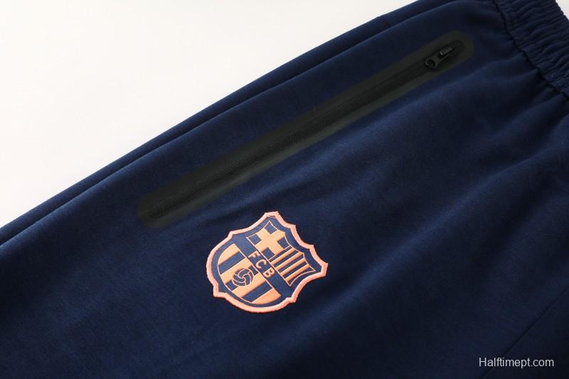 25/26 Barcelona 01 Royal Blue Hoodie Full Zipper Jacket+Long Pants