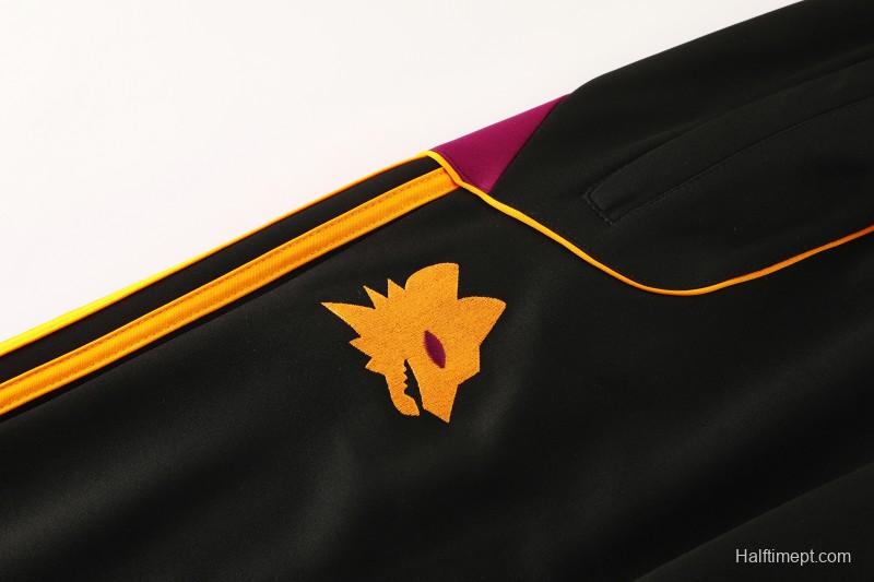 25/26 Roma Black Full Zipper Jacket+Long Pants