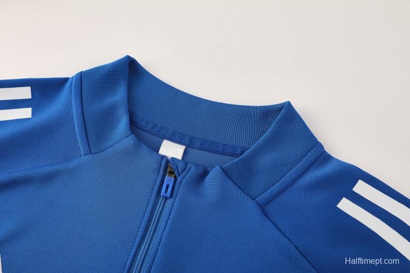 25/26  Adidas Royal Blue/Sky Blue Full zipper Jacket Tracksuit+ long pants