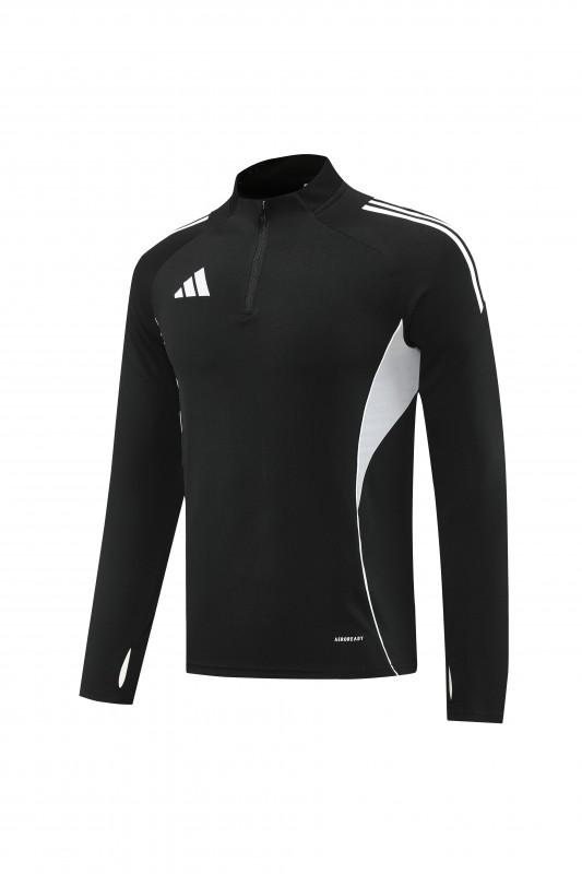 25/26  Adidas Black Full zipper Jacket Tracksuit+ long pants