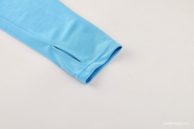 25/26  Adidas Royal Blue/Sky Blue Full zipper Jacket Tracksuit+ long pants