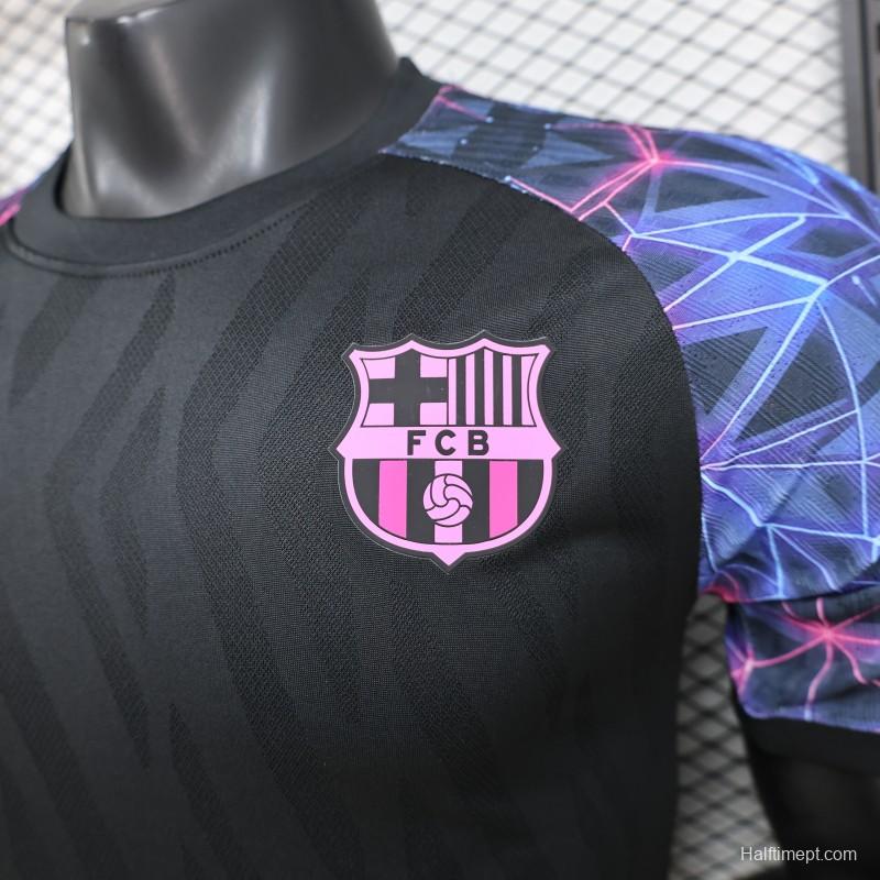 Player Version 25/26 FC Barcelona Black with Neon Geometric Pattern Jersey