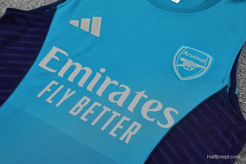 26/27 Arsenal Light Blue & Navy Blue Sleeveless Training Vest + Shorts