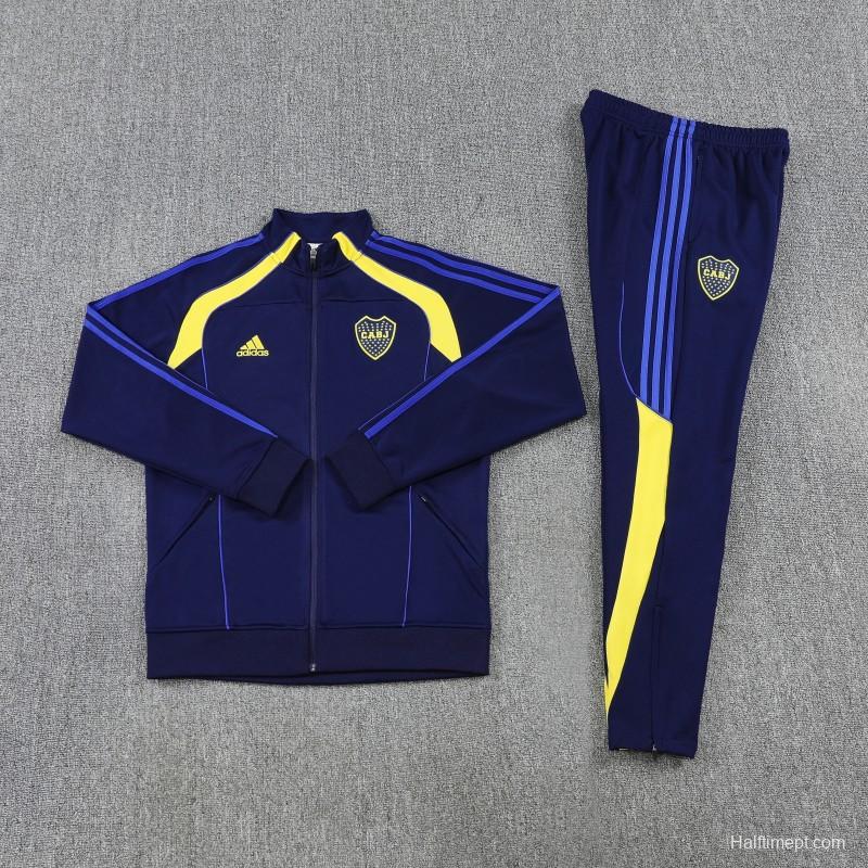 26/27 Boca Juniors Navy Blue Full Zipper Jacket Tracksuit + Long Pants