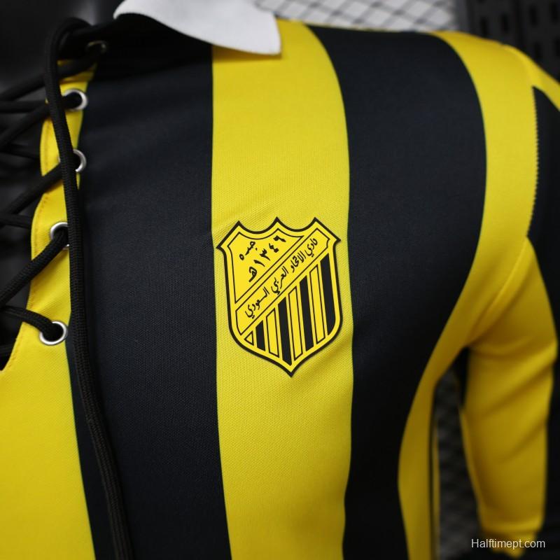 Player Version 2026 Peñarol Yellow & Black Vertical Stripes Long Sleeve Retro Heritage Jersey
