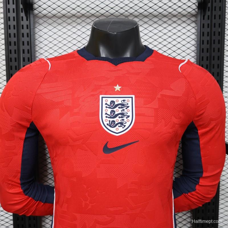 Player Version 26/27 England Away Red Long Sleeve Jersey