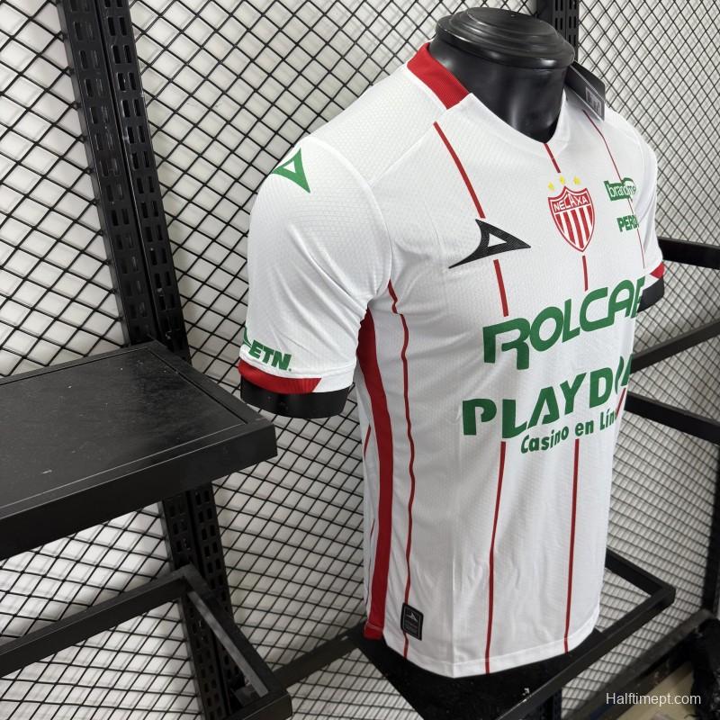 Player Version 25/26 Club Necaxa White with Red Pinstripe Jersey