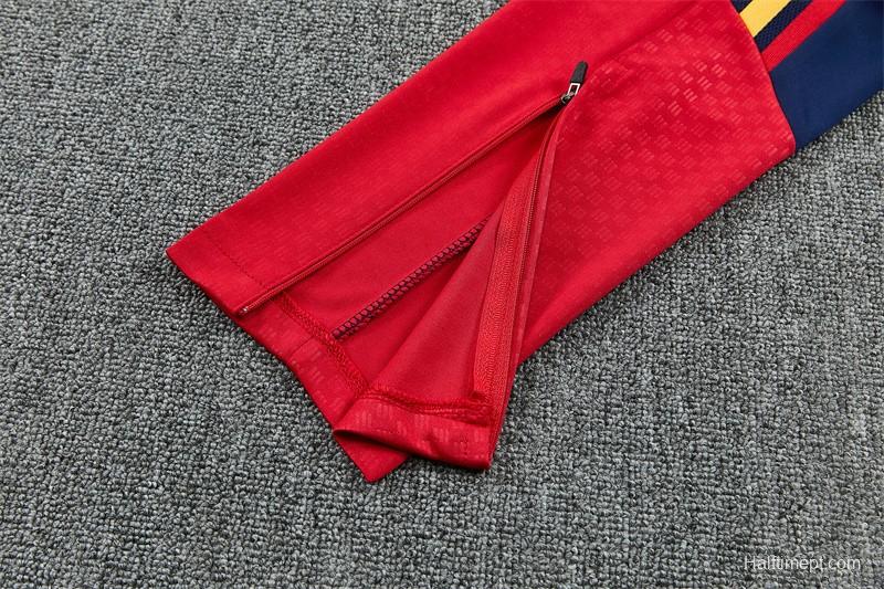 26/27 Spain Home Red Half Zipper Jacket Tracksuit + Long Pants