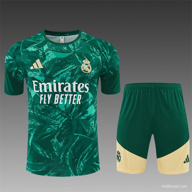 2026 Real Madrid Green Camouflage  Short Sleeve+Soccer Shorts