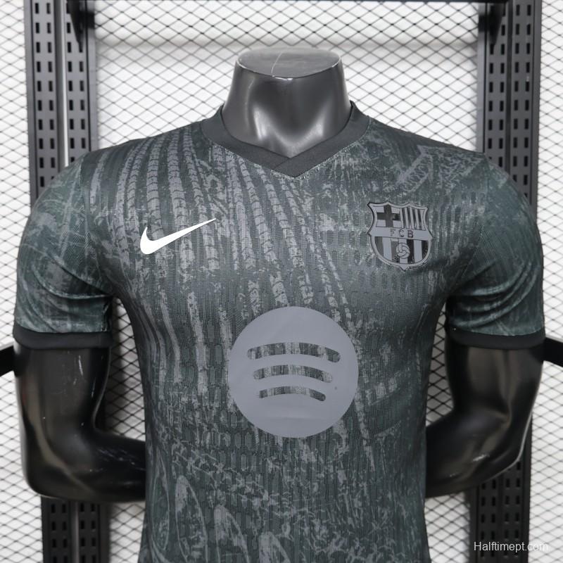 Player Version 26/27 FC Barcelona Dark Olive Green with Grunge Graffiti Third Jersey