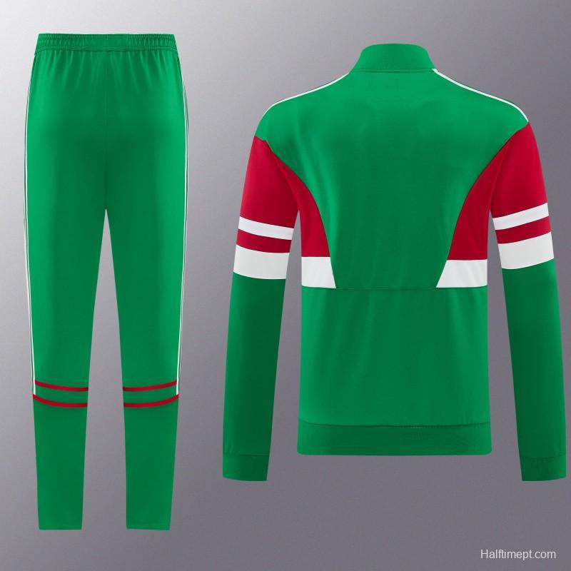 2026/27 Mexico  Green & Red Retro Full Zipper Jacket Tracksuit + Long Pants (Adidas Originals)