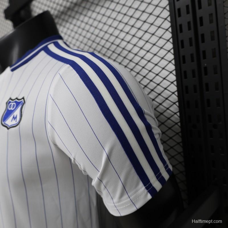 Player Version 26/27 Millonarios FC White & Navy Blue Pinstripe Retro Special Edition Home Jersey