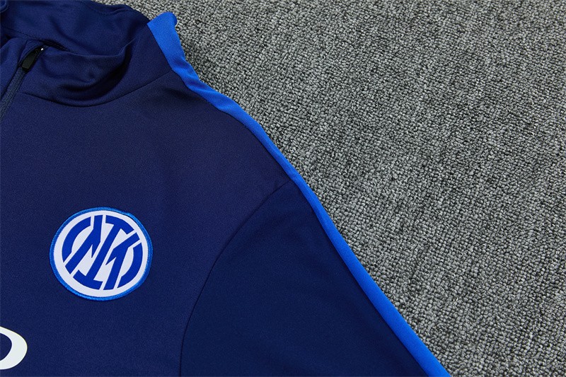 2026 Inter Milan Dark Navy Blue Half Zipper Jacket Tracksuit + Long Pants