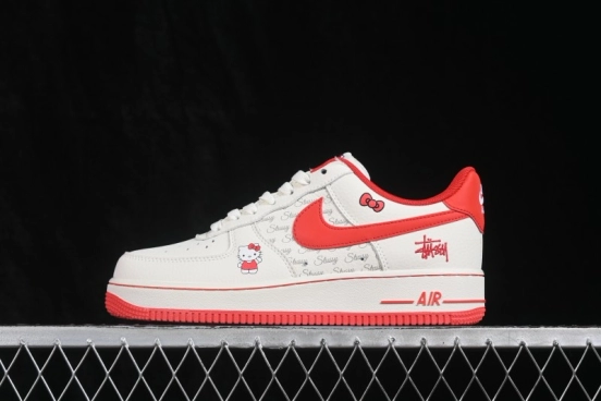 Nike Air Force 1 '07 Low Casual Sneakers with Hello Kitty Design - QZ6683-902