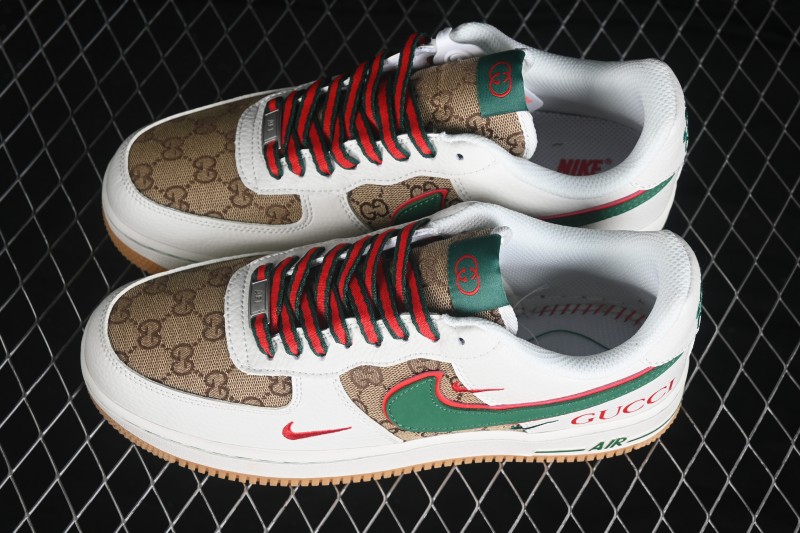 Nike Air Force 1 '07 Low x Collaboration Retro Basketball Sneakers with Full-Length Air Cushion - NH0601-600