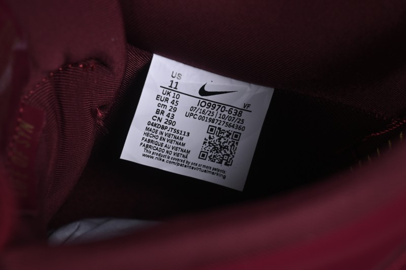 Nike Air Force 1 Low Central Cee Dark Beetroot Casual Sneakers with Patent Leather Upper - IO9970-638