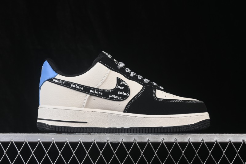 Nike Air Force 1 '07 Low Casual Sneakers with Contrast Color Blocking and Full-Length Air Cushion - DW8806-005