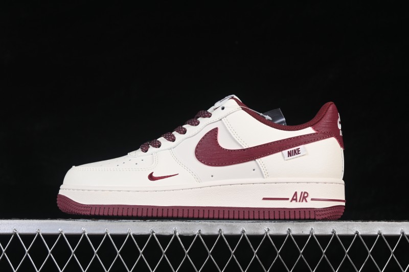 Nike Air Force 1 '07 Low Basketball Shoes with Tree Bark Wine Color Design - SM6668-126