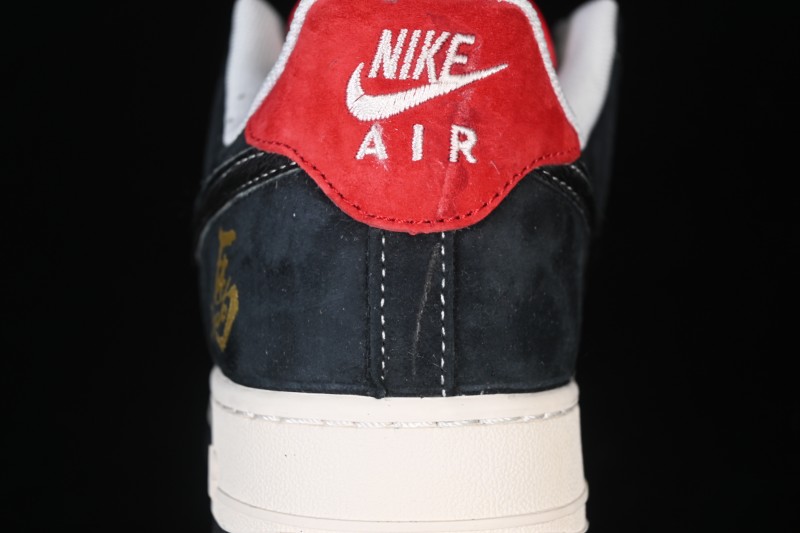 Nike Air Force 1 '07 Low Basketball Sneakers with Black and White Color Blocking - HT5088-630