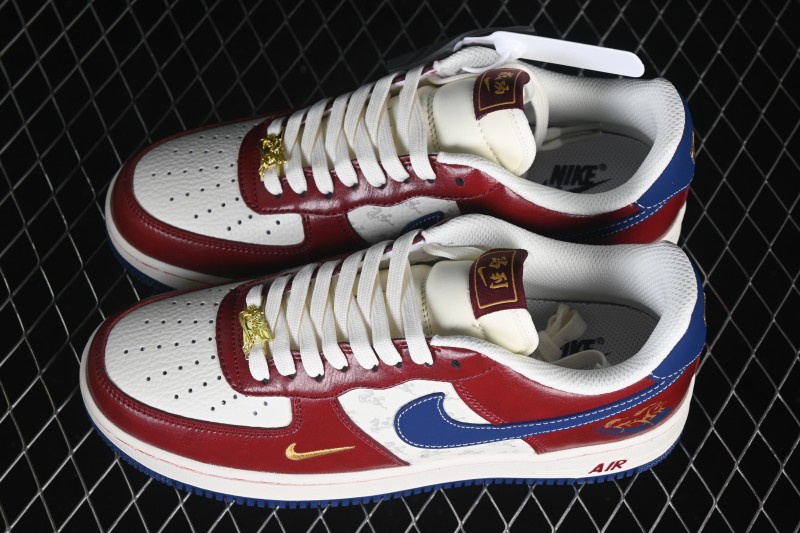 Nike Air Force 1 '07 Low Chinese New Year Year of the Horse Edition Casual Sneakers in Zhu Red and Cloud White - FV4921-600