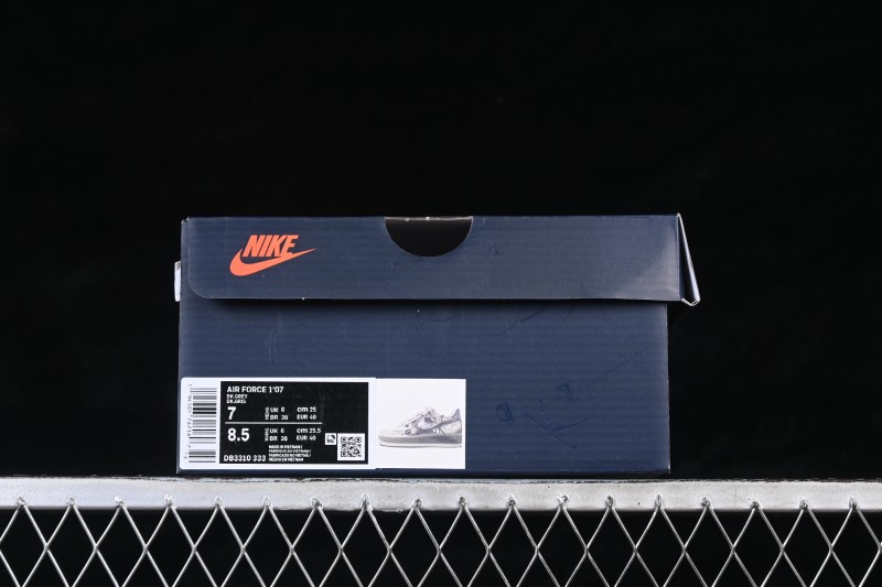 Nike Air Force 1 '07 Low Hand-Drawn Graffiti Skateboarding Shoes with Retro Washed Leather - DB3310-333