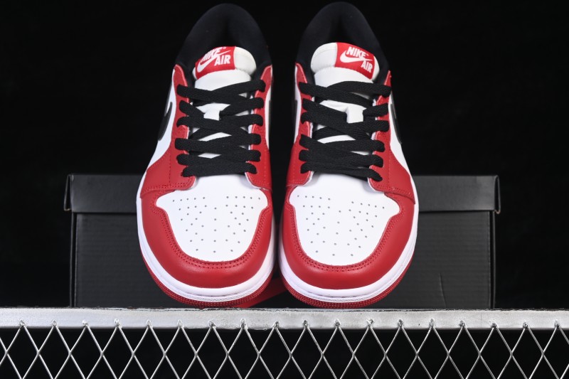 Nike Air Jordan 1 Low OG Casual Skateboarding Shoes White Red Black - HQ6998-600