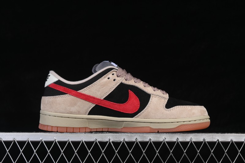 Nike SB Dunk Low Casual Skateboarding Shoes with Khaki and Black Swoosh - HJ0367-200