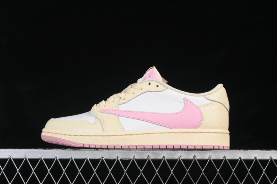 Nike Travis Scott x Air Jordan 1 Low OG Retro Basketball Shoes with Reverse Swoosh - IQ7604-100