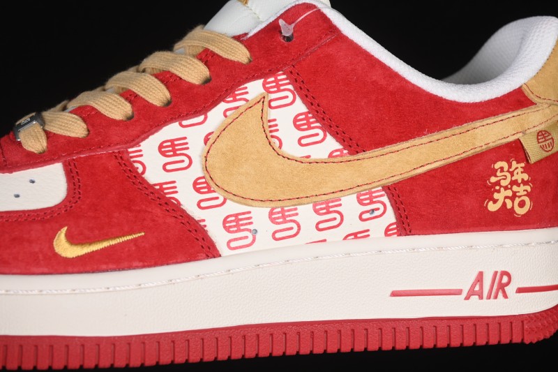 Nike Air Force 1 '07 Low Year of the Horse Limited Edition Red Gold Casual Sneakers - XD0028-014