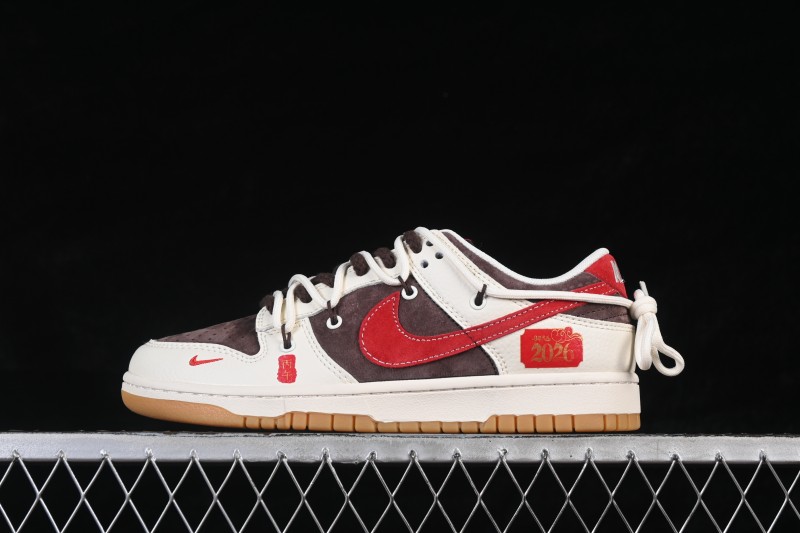 Nike SB Dunk Low Year of the Horse White Brown Contrast Premium Low-Top Skateboarding Shoes - YX5066-C66