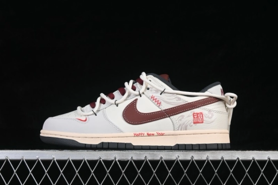 Nike SB Dunk Low Year of the Horse Cream White Red Low-Top Skateboarding Shoes - IM6670-202