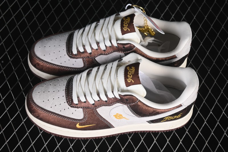 Nike Air Force 1 '07 Low Chinese New Year Lucky Edition White Brown Casual Sneakers - KD1688-005
