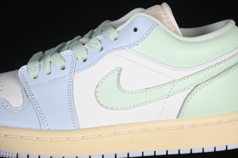 Nike Air Jordan 1 Low Retro Lifestyle Basketball Shoes with Light Blue Color Blocking - DC0774-108