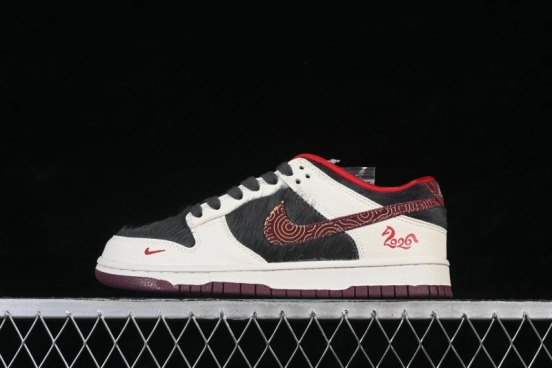 Nike SB Dunk Low Year of the Horse Limited Edition White Black Horsehair Premium Low-Top Skateboarding Shoes - DS6608-021