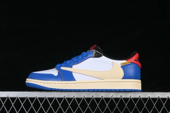Nike Travis Scott Air Jordan 1 Low OG Retro Basketball Shoes with Reverse Swoosh - DM7866-111