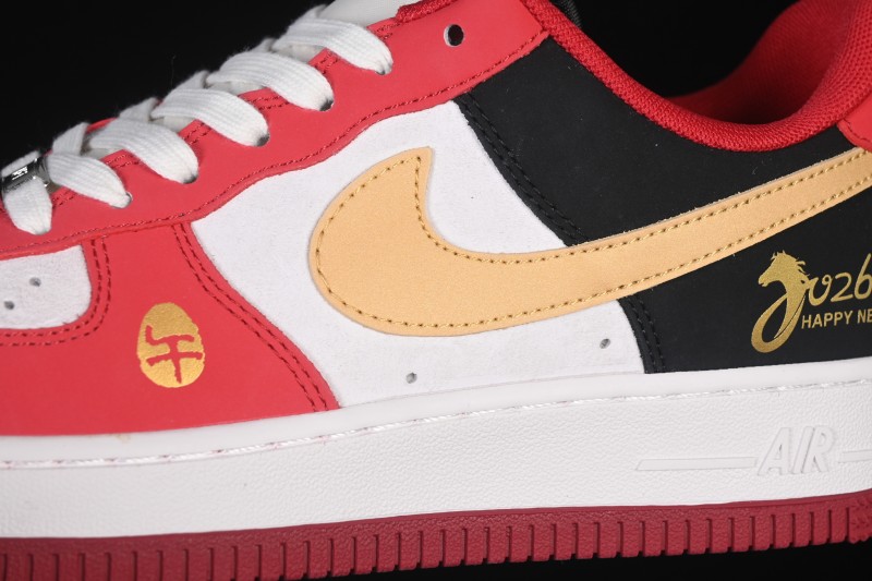 Nike Air Force 1 '07 Low Chinese New Year Edition Red Black Gold Colorway Casual Skateboarding Shoes - JP2026-139