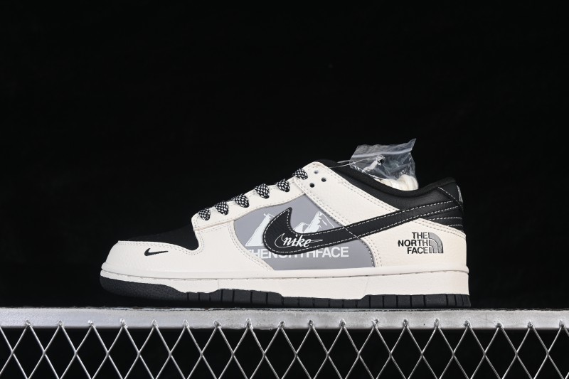 Nike SB Dunk Low North Face Collaboration White Black Snow Mountain Custom Low-Top Skateboarding Shoes - DS6608-023