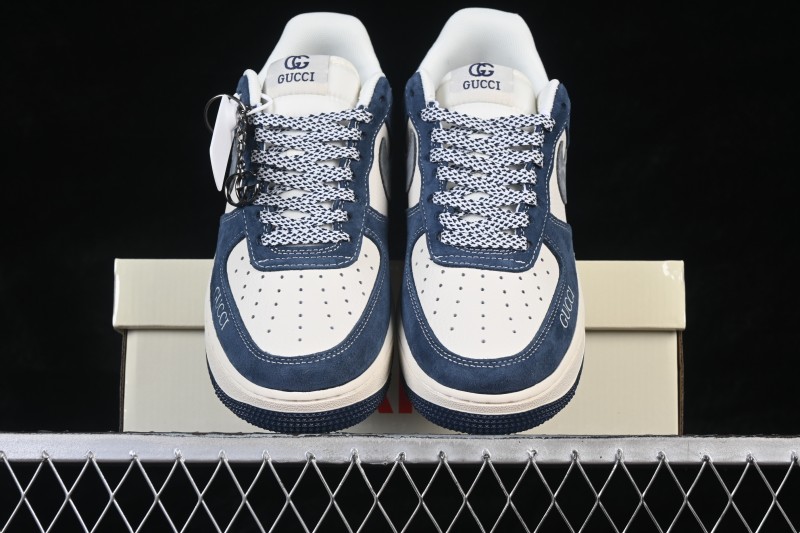 Nike Air Force 1 '07 Low Blue and White Casual Skateboarding Shoes with Full-Length Air Cushion - XL1979-139