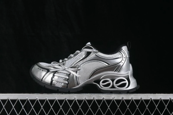 GG-CC Star Collection Casual Running Shoes for Men and Women with Breathable Knit Upper - G26U4372F Silver