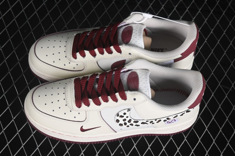 Nike Air Force 1 '07 Low Wild Berry Leopard Shadow Hand-Painted Casual Sneakers - FB1839-521