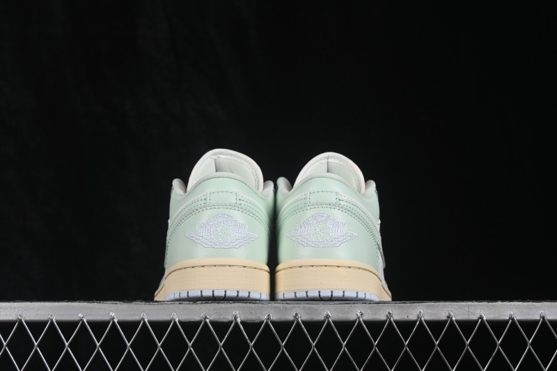 Nike Air Jordan 1 Low Retro Basketball Sneakers with Light Blue Color Blocking and Low-Top Casual Design - DC0774-108
