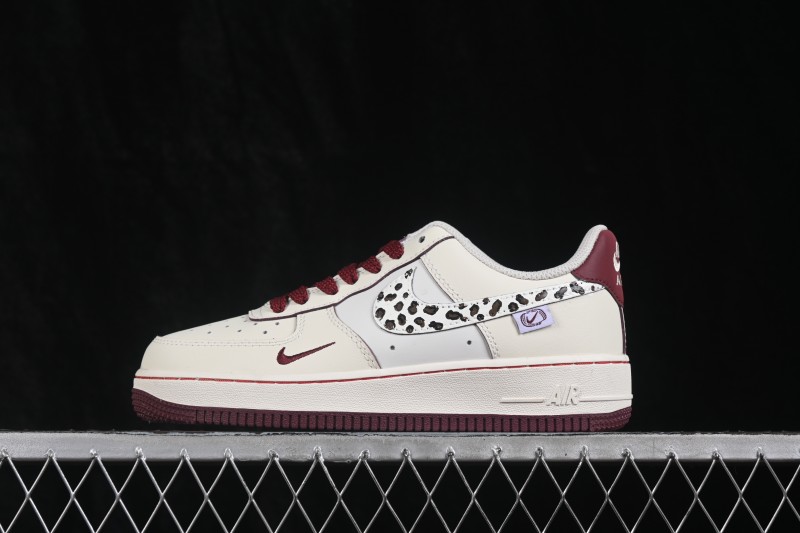 Nike Air Force 1 '07 Low Wild Berry Leopard Shadow Hand-Painted Casual Sneakers - FB1839-521