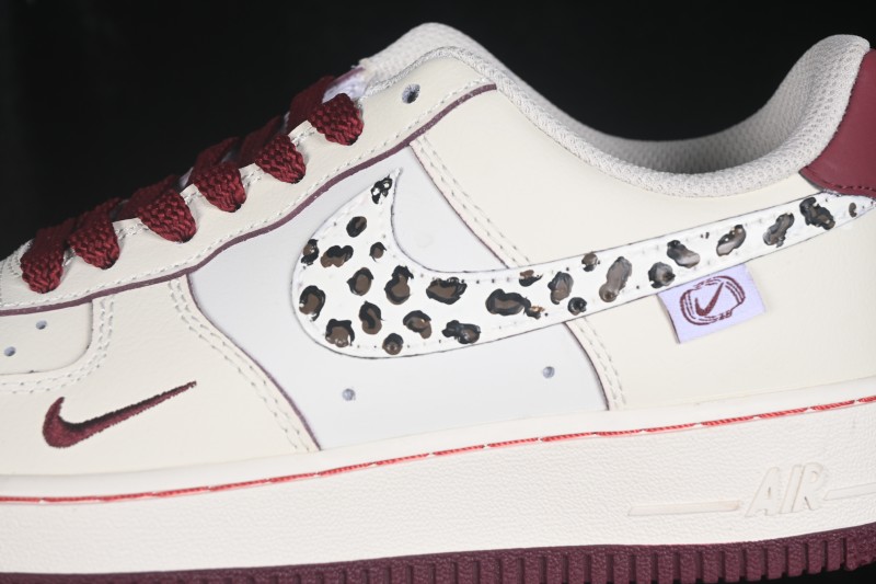 Nike Air Force 1 '07 Low Wild Berry Leopard Shadow Hand-Painted Casual Sneakers - FB1839-521