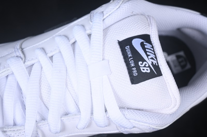 Nike SB Dunk Low Classic White Black Full Leather Low-Top Casual Skate Shoes - HF3704-100