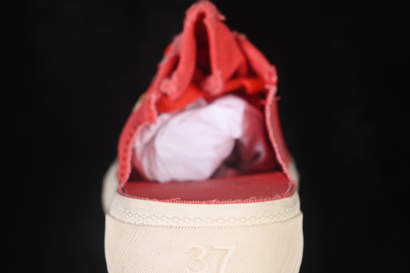 Balenciaga Paris Low Top Lace-Up Half-Slip Distressed Sneakers - W3RC16092